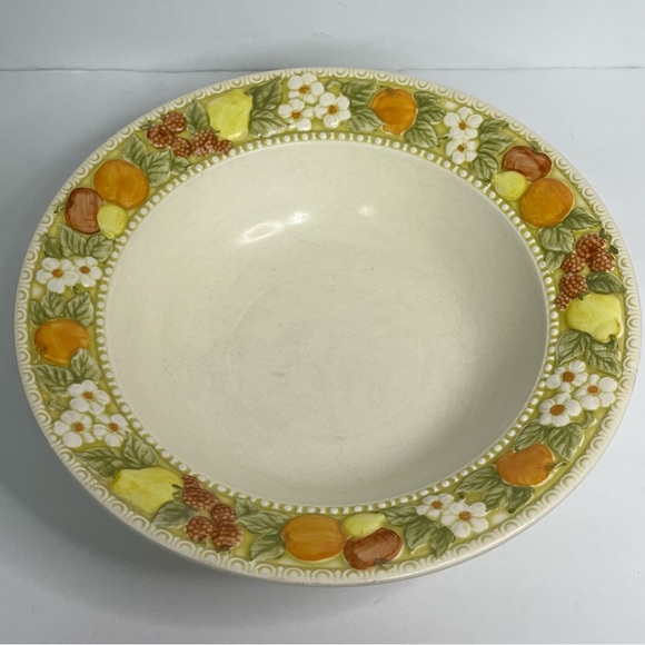 vintage serving bowl metlox poppytrail della robbia fruit and floral vernon ware - Picture 1 of 9